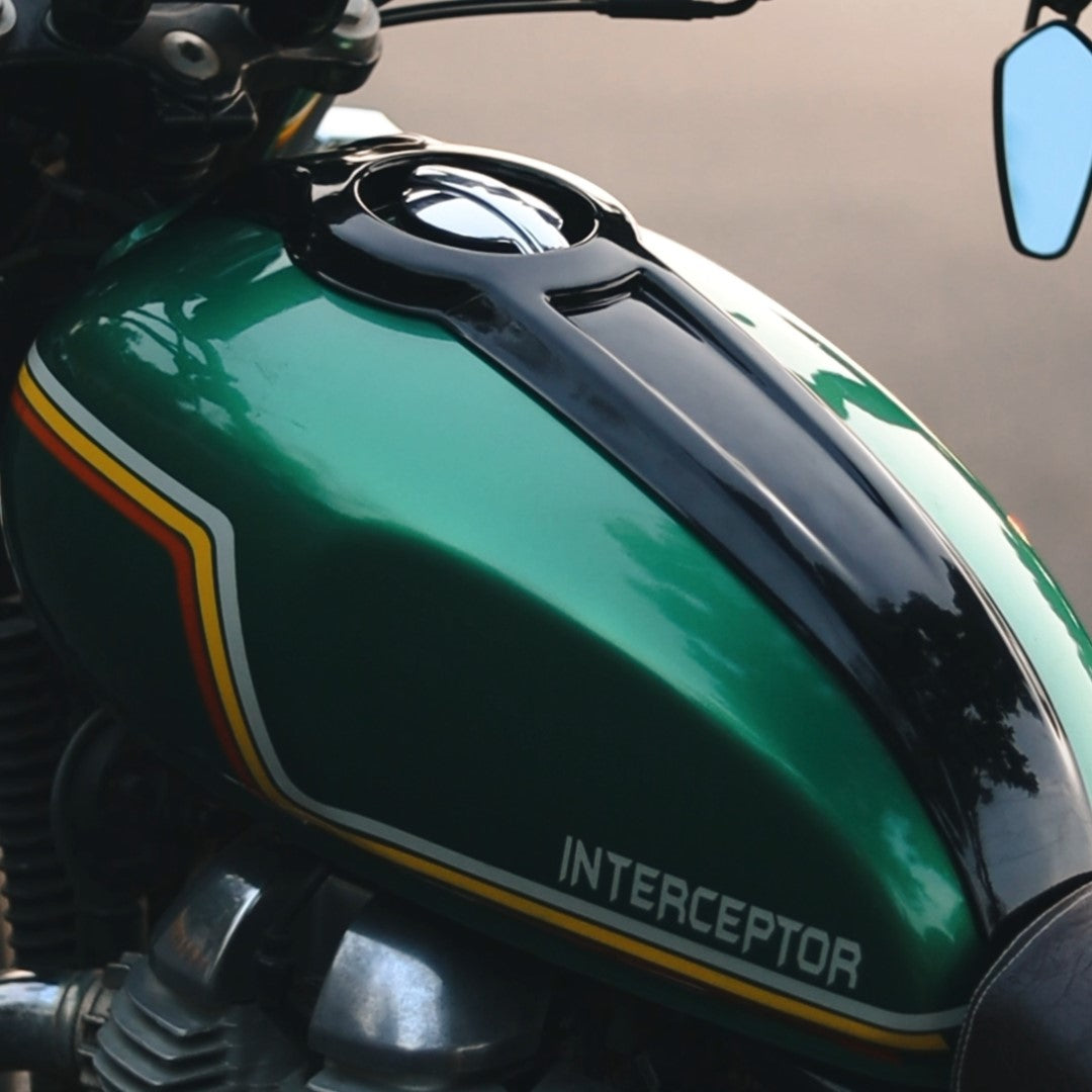 Royal Enfield Interceptor 650 Tank Protection | Best Tank Pad Cover | Tank Scratch Protection | Modified Looks | Saiga Parts Modification Accessories | Interceptor 650 Accessories 