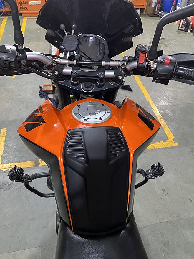 KTM Duke Tank Protection | Best Tank Pad Cover | Tank Scratch Protection | Modified Looks | Fits KTM Old Duke | Saiga Parts Modification Accessories |