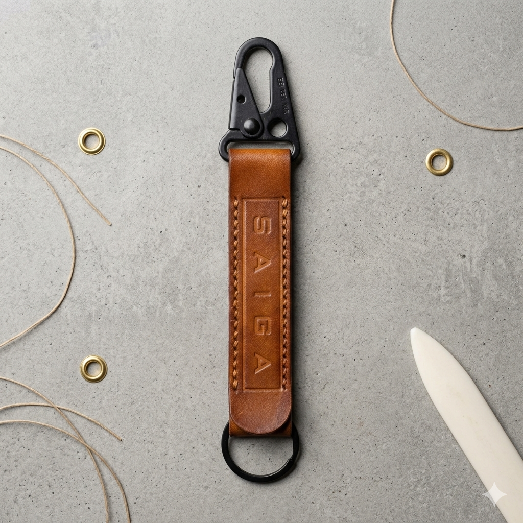 SAIGA Keyfob - HandCrafted Full Grain Leather