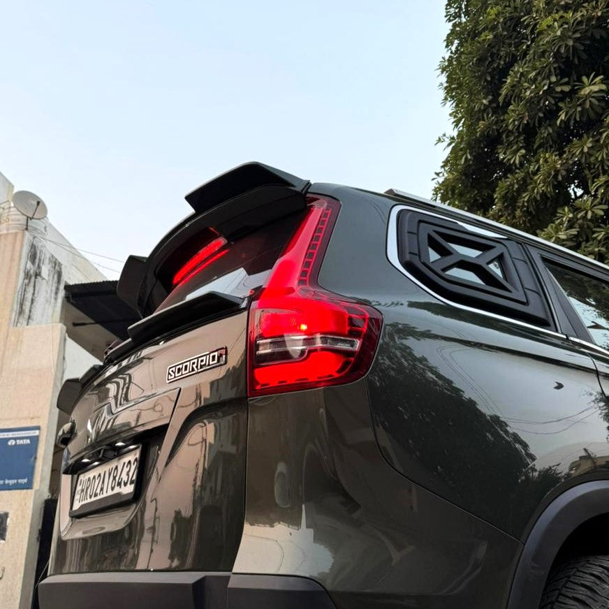 Level-1 Modification Body Kit Combo Set of 6 Parts: HoodScoop DoorDrip RVM Covers Upper Spoiler Lower Spoiler Louver Covers Scorpio N Modified Accessories