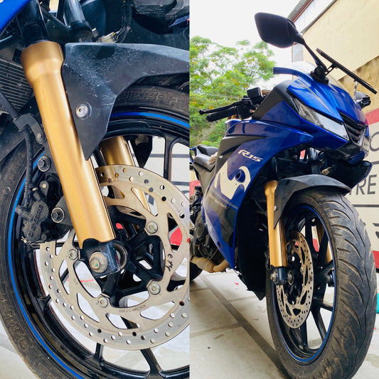 Yamaha R15 V3 Accessories | Modified R15v3 | Best R15 Modification | Front Fender | Saiga Parts Shocker Cover