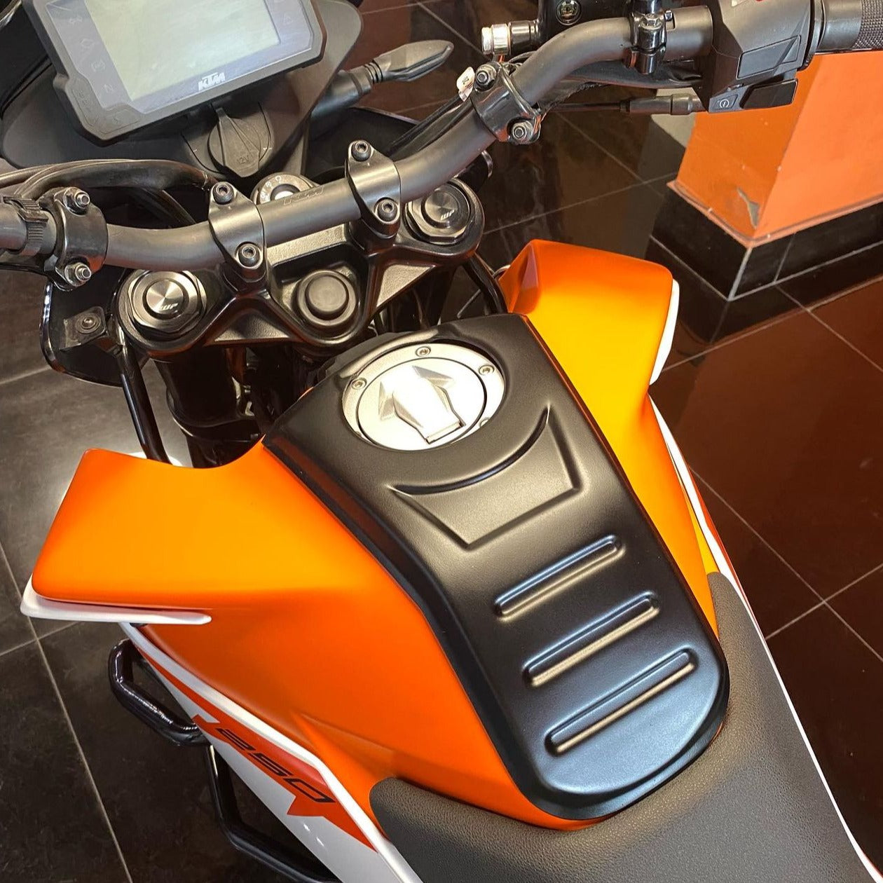 KTM Adventure Tank Protection | Best Tank Pad Cover | Tank Scratch Protection | Modified Looks | Fits KTM Adventure | Saiga Parts Modification Accessories