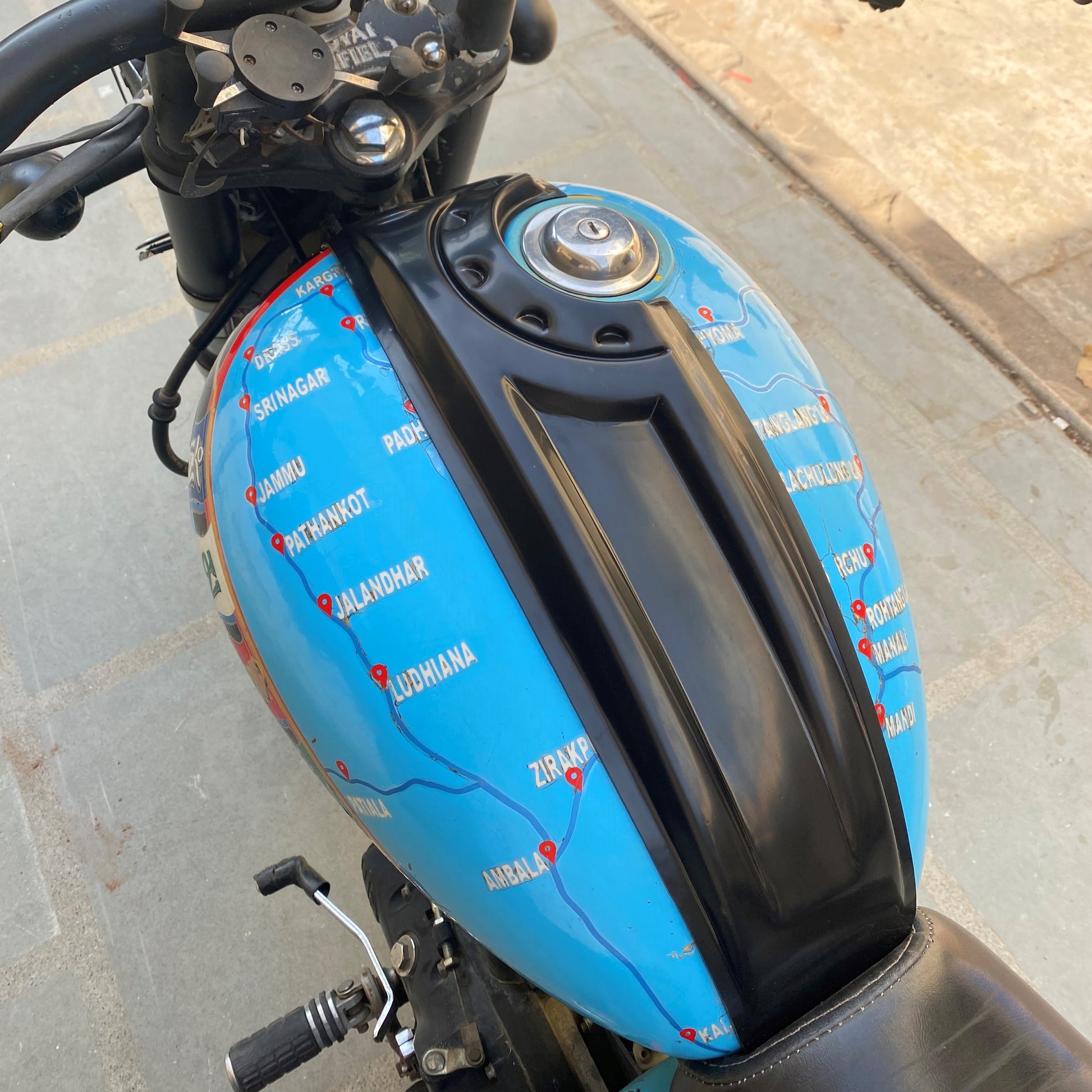 Royal Enfield Thunderbird Tank Protection | Best Tank Pad Cover | Tank Scratch Protection | Modified Looks | Fits RE Thunderbird X | Saiga Parts Modification Accessories